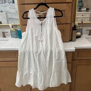 Lucky Brand White Sleeveless Mini eyelet Dress